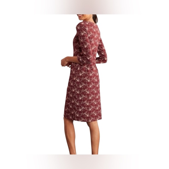 Boden Penny Dress Wild Horse Print Sheath Pencil Knee Length 3/4 Sleeve Red 6R - Picture 4 of 12